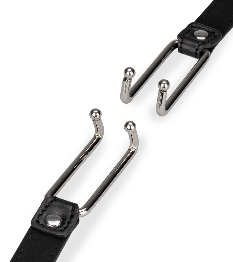 Verstellbarer Mundspreizer aus Kunstleder und Metall