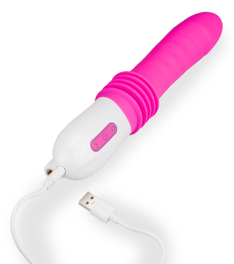Vibrator mit Stoßfunktion und Saugfuß