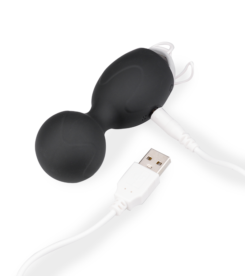 Vibrierende Liebeskugeln mit Klitorisstimulator als Fernbedienung