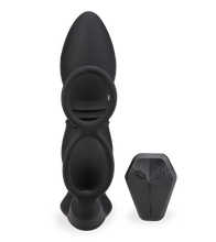 Laden Sie das Bild in den Galerie-Viewer, Vibrierender Analplug mit Stoßfunktion und Doppel-Cockring Paolo