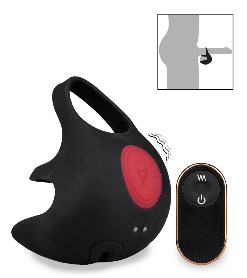 Vibrierender Cockring mit Hoden-Massager Sunday