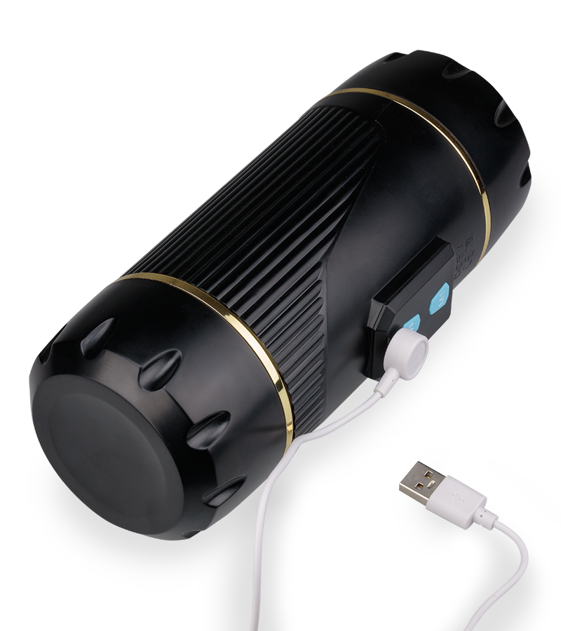 Vibrierender Masturbator mit Vagina und Mund Wild