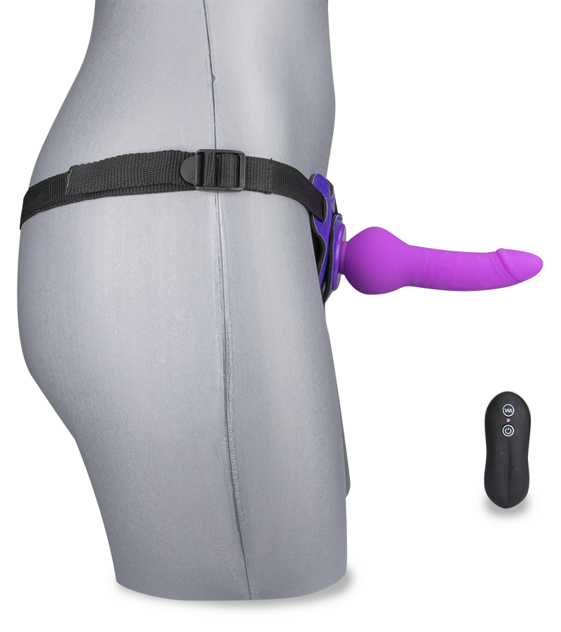 Vibrierender Strap-On-Dildo mit kugelförmiger Basis