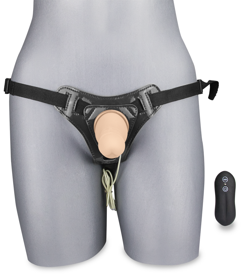 Vibrierender Strap-On-Dildo mit kugelförmiger Basis