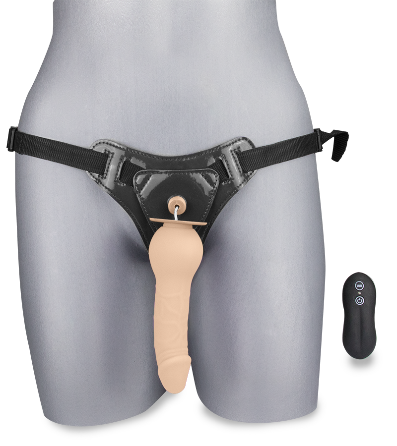 Vibrierender Strap-On-Dildo mit kugelförmiger Basis