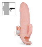 Vibro-Penishülle mit Anus- und Klitorisreizer