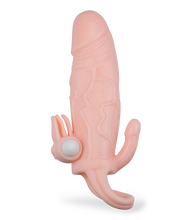 Laden Sie das Bild in den Galerie-Viewer, Vibro-Penishülle mit Anus- und Klitorisreizer