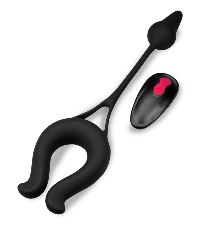 Vibro-Penisring mit Analplug Lucifer