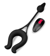 Laden Sie das Bild in den Galerie-Viewer, Vibro-Penisring mit Analplug Lucifer