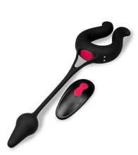 Laden Sie das Bild in den Galerie-Viewer, Vibro-Penisring mit Analplug Lucifer