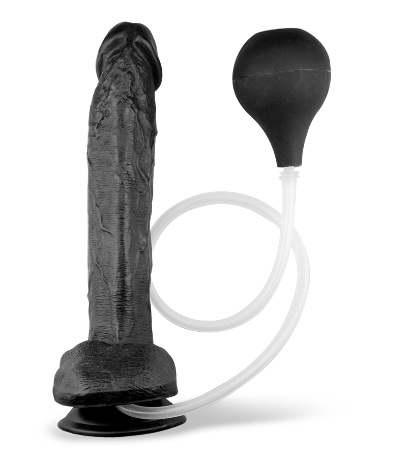 XL-Saugnapfdildo mit Spritzfunktion